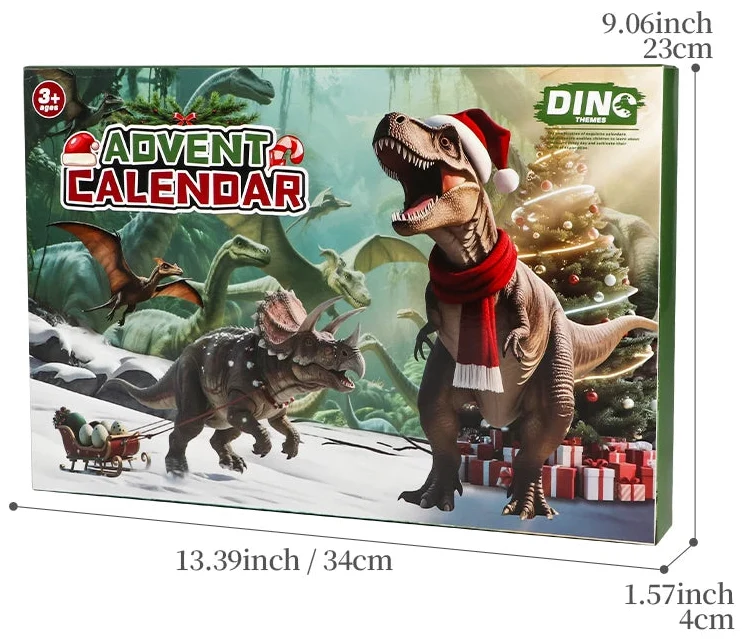 Adventskalender mit 24 Dinosaurierfiguren und Fossilien aus ungiftigem Kunststoff – Ansicht 11