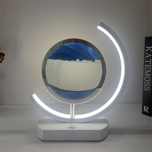 Sandkunst-Tischlampe auf dem Sideboard